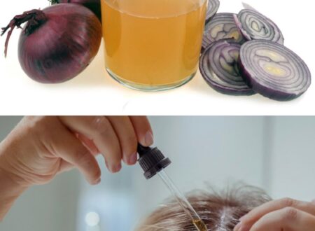 Person applying fresh onion juice to scalp as a natural remedy for hair growth during an 8-week hair care experiment